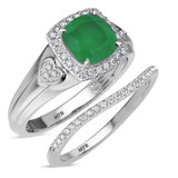 Photo of Erica 1 7/8 Carat T.W. Emerald and Diamond Matching Bridal Ring Set 10K White Gold [BR2140W-C000]