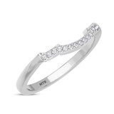 Photo of Kalina 1/5 CT. T.W. Emerald and Diamond Matching Wedding Band Set 14K White Gold [BT2136WL]