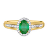 Photo of Chrisoula 1 CT. T.W. Emerald and Diamond Trio Matching Wedding Ring Set 10K Yellow Gold [BT2152YE-C000]