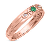 Photo of Garland 1 1/10 Carat T.W. Emerald and Diamond Trio Matching Wedding Ring Set 10K Rose Gold [BT2144RM]