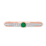 Photo of Magnol 1/3 Carat T.W. Emerald and Diamond Matching Wedding Band Set 10K Rose Gold [BT2156RL]