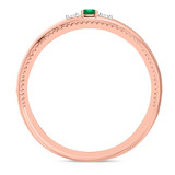 Photo of Magnol 1/3 Carat T.W. Emerald and Diamond Matching Wedding Band Set 10K Rose Gold [BT2156RM]