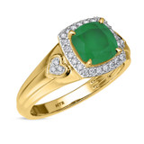 Photo of Erica 1 7/8 CT. T.W. Emerald and Diamond Matching Bridal Ring Set 14K Yellow Gold [BT2140YE-C000]