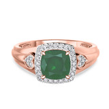 Photo of Erica 2 1/10 Carat T.W. Emerald and Diamond Trio Matching Wedding Ring Set 14K Rose Gold [BT2140RE-C000]