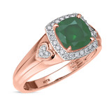 Photo of Erica 2 1/10 Carat T.W. Emerald and Diamond Trio Matching Wedding Ring Set 14K Rose Gold [BT2140RE-C000]