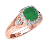 Photo of Erica 2 1/10 Carat T.W. Emerald and Diamond Trio Matching Wedding Ring Set 14K Rose Gold [BT2140RE-C000]