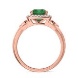 Photo of Erica 2 1/10 Carat T.W. Emerald and Diamond Trio Matching Wedding Ring Set 14K Rose Gold [BT2140RE-C000]