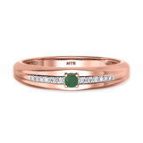 Photo of Erica 2 1/10 Carat T.W. Emerald and Diamond Trio Matching Wedding Ring Set 14K Rose Gold [BT2140RM]