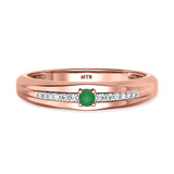 Photo of Erica 2 1/10 Carat T.W. Emerald and Diamond Trio Matching Wedding Ring Set 14K Rose Gold [BT2140RM]