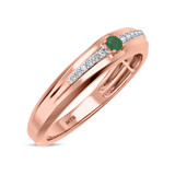 Photo of Erica 2 1/10 Carat T.W. Emerald and Diamond Trio Matching Wedding Ring Set 14K Rose Gold [BT2140RM]