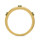 Photo of Mawar 1/5 Carat T.W. Emerald and Diamond Matching Wedding Band Set 14K Yellow Gold [BT2145YM]