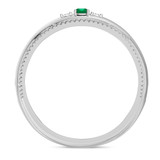 Photo of Magnol 1/3 CT. T.W. Emerald and Diamond Matching Wedding Band Set 14K White Gold [BT2156WM]