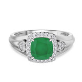 Photo of Erica 2 1/10 Carat T.W. Emerald and Diamond Trio Matching Wedding Ring Set 10K White Gold [BT2140WE-C000]