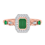 Photo of Garland 1 1/10 Carat T.W. Emerald and Diamond Trio Matching Wedding Ring Set 14K Rose Gold [BT2144RE-C000]