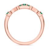 Photo of Garland 1 1/10 Carat T.W. Emerald and Diamond Trio Matching Wedding Ring Set 14K Rose Gold [BT2144RL]