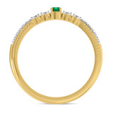 Photo of Magnol 1/3 Carat T.W. Emerald and Diamond Matching Wedding Band Set 14K Yellow Gold [BT2156YL]
