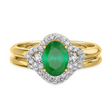 Photo of Holly 1 3/4 Carat T.W. Emerald and Diamond Matching Bridal Ring Set 10K Yellow Gold [BR2141Y-C000]