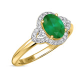 Photo of Holly 1 3/4 Carat T.W. Emerald and Diamond Matching Bridal Ring Set 10K Yellow Gold [BT2141YE-C000]