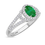 Photo of Bellerose 1 CT. T.W. Emerald and diamond Engagement Ring 14K White Gold [BT2134WE-C000]