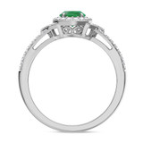 Photo of Bellerose 1 CT. T.W. Emerald and diamond Engagement Ring 14K White Gold [BT2134WE-C000]