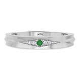 Photo of Irit 1/15 Carat T.W. Emerald and Diamond Matching Wedding Band Set 14K White Gold [BT2148WM]