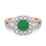 Photo of Evanthe 1 7/8 Carat T.W. Emerald and Diamond Matching Bridal Ring Set 10K Rose Gold [BR2142R-C000]