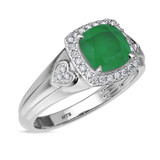 Photo of Erica 2 1/10 Carat T.W. Emerald and Diamond Trio Matching Wedding Ring Set 14K White Gold [BT2140WE-C000]