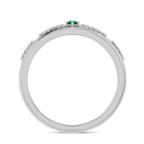 Photo of Bellerose 1/7 Carat T.W. Emerald and Diamond Mens Wedding Band 14K White Gold [BT2134WM]