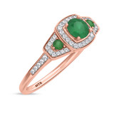 Photo of Diantha 1 1/4 Carat T.W. Emerald and Diamond Trio Matching Wedding Ring Set 14K Rose Gold [BT2149RE-C000]