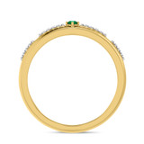 Photo of Bellerose 1/7 CT. T.W. Emerald and Diamond Matching Wedding Band Set 14K Yellow Gold [BT2134YM]