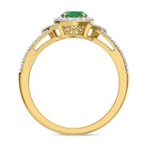 Photo of Bellerose 1 1/3 CT. T.W. Emerald and Diamond Trio Matching Wedding Ring Set 10K Yellow Gold [BT2134YE-C000]