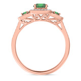 Photo of Diantha 1 CT. T.W. Emerald and diamond Engagement Ring 14K Rose Gold [BT2149RE-C000]