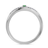 Photo of Erica 1/3 Carat T.W. Emerald and Diamond Matching Wedding Band Set 10K White Gold [BT2140WM]