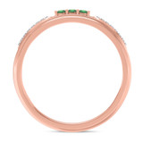 Photo of Diantha 1/5 Carat T.W. Emerald and Diamond Mens Wedding Band 14K Rose Gold [BT2149RM]