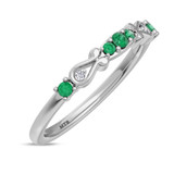 Photo of Garland 1 1/10 Carat T.W. Emerald and Diamond Trio Matching Wedding Ring Set 14K White Gold [BT2144WL]