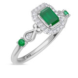 Photo of Garland 3/4 Carat T.W. Emerald and diamond Engagement Ring 14K White Gold [BT2144WE-C000]
