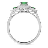 Photo of Diantha 1 Carat T.W. Emerald and diamond Engagement Ring 10K White Gold [BT2149WE-C000]