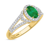 Photo of Bellerose 1 Carat T.W. Emerald and diamond Engagement Ring 14K Yellow Gold [BT2134YE-C000]