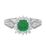 Photo of Kassia 1 1/2 Carat T.W. Emerald and Diamond Trio Matching Wedding Ring Set 10K White Gold [BT2155WE-C000]