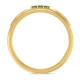 Photo of Diantha 1/5 Carat T.W. Emerald and Diamond Matching Wedding Band Set 14K Yellow Gold [BT2149YM]