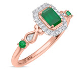 Photo of Garland 1 Carat T.W. Emerald and Diamond Matching Bridal Ring Set 14K Rose Gold [BT2144RE-C000]