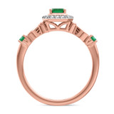 Photo of Garland 1 Carat T.W. Emerald and Diamond Matching Bridal Ring Set 14K Rose Gold [BT2144RE-C000]