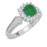 Photo of Kassia 1 1/4 CT. T.W. Emerald and diamond Engagement Ring 10K White Gold [BT2155WE-C000]