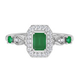 Photo of Garland 1 CT. T.W. Emerald and Diamond Matching Bridal Ring Set 10K White Gold [BT2144WE-C000]