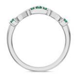 Photo of Garland 1 CT. T.W. Emerald and Diamond Matching Bridal Ring Set 10K White Gold [BT2144WL]