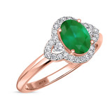 Photo of Holly 2 Carat T.W. Emerald and Diamond Trio Matching Wedding Ring Set 10K Rose Gold [BT2141RE-C000]