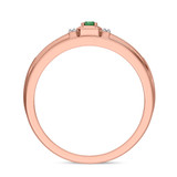 Photo of Bryony 1/5 CT. T.W. Emerald and Diamond Matching Wedding Band Set 14K Rose Gold [BT2137RM]