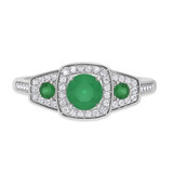Photo of Diantha 1 CT. T.W. Emerald and diamond Engagement Ring 14K White Gold [BT2149WE-C000]