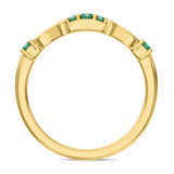 Photo of Garland 1/5 Carat T.W. Emerald and Diamond Ladies Wedding Band 10K Yellow Gold [BT2144YL]