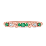 Photo of Garland 1/3 Carat T.W. Emerald and Diamond Same Sex Ladies Band Set 10K Rose Gold [BT2144RL]